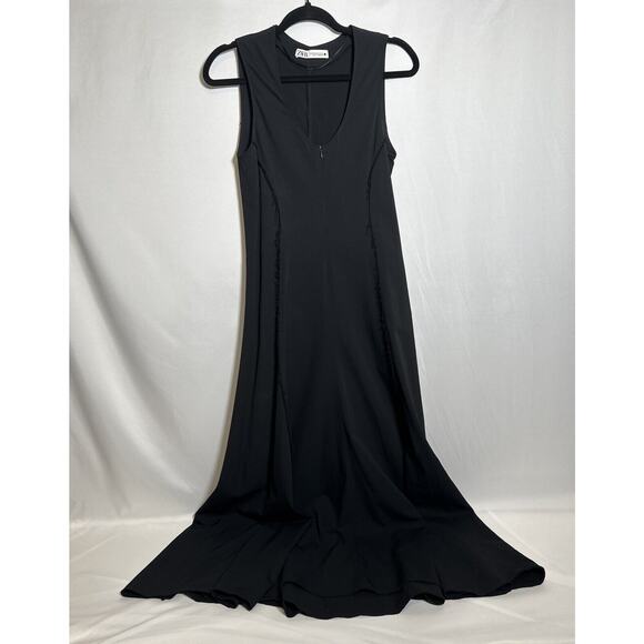 ZARA WOMENS BLACK DRESS SIZE XS - Picture 1 of 6